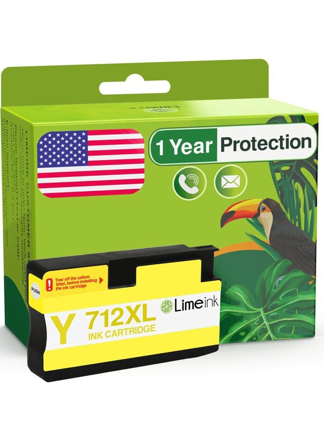 Limeink Compatible Ink Cartridges Replacement for HP 712 Ink Cartridges 712XL Ink for HP for DesignJet T650 T630 T230 T210 Studio Plotter Printers (1 Yellow) - Image 1