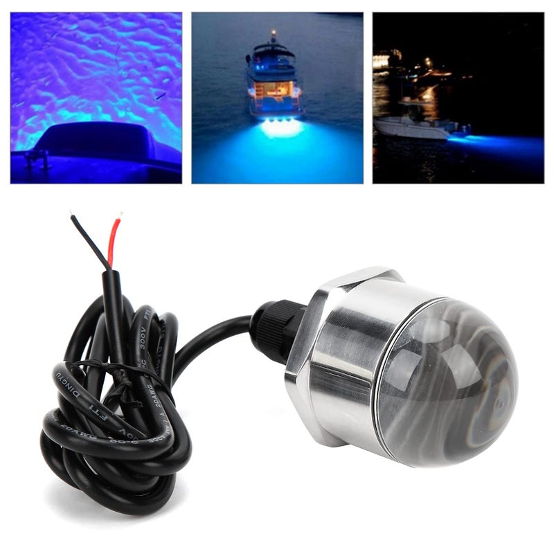 12 فولت 9 مصباح LED أزرق ضوء قارب تحت الماء 1200 لومن من الفولاذ المقاوم للصدأ IP68 مقاوم للماء مصباح بحري - Image 3