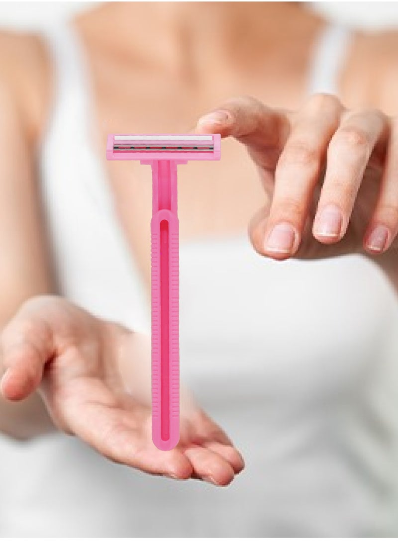 BOLAND LAURA Box of 24 Women Pink Razor simply Blades Disposable Stainless Steel High End Twin Blade Razors  - Image 5