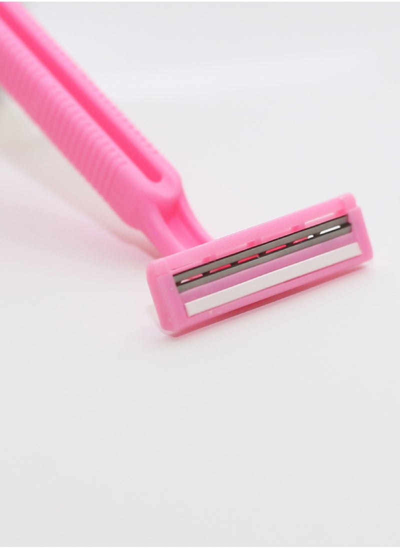 BOLAND LAURA Box of 24 Women Pink Razor simply Blades Disposable Stainless Steel High End Twin Blade Razors  - Image 3