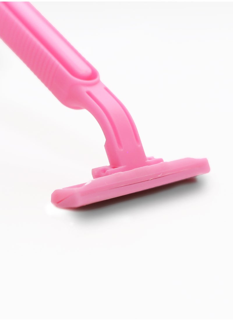 BOLAND LAURA Box of 24 Women Pink Razor simply Blades Disposable Stainless Steel High End Twin Blade Razors  - Image 2