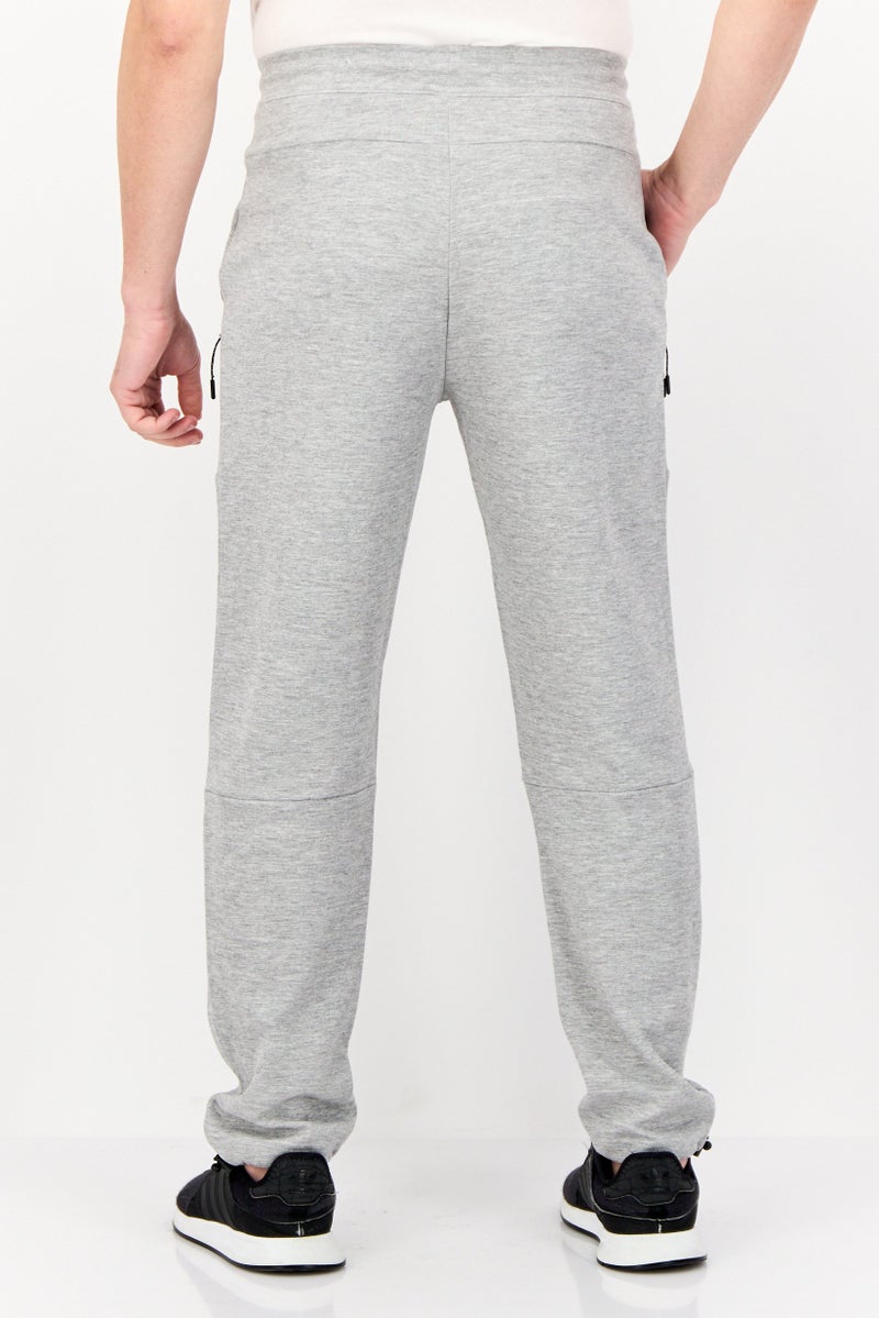 Celio Men Regular Fit Heather Jogger Pants, Light Grey  - Image 3