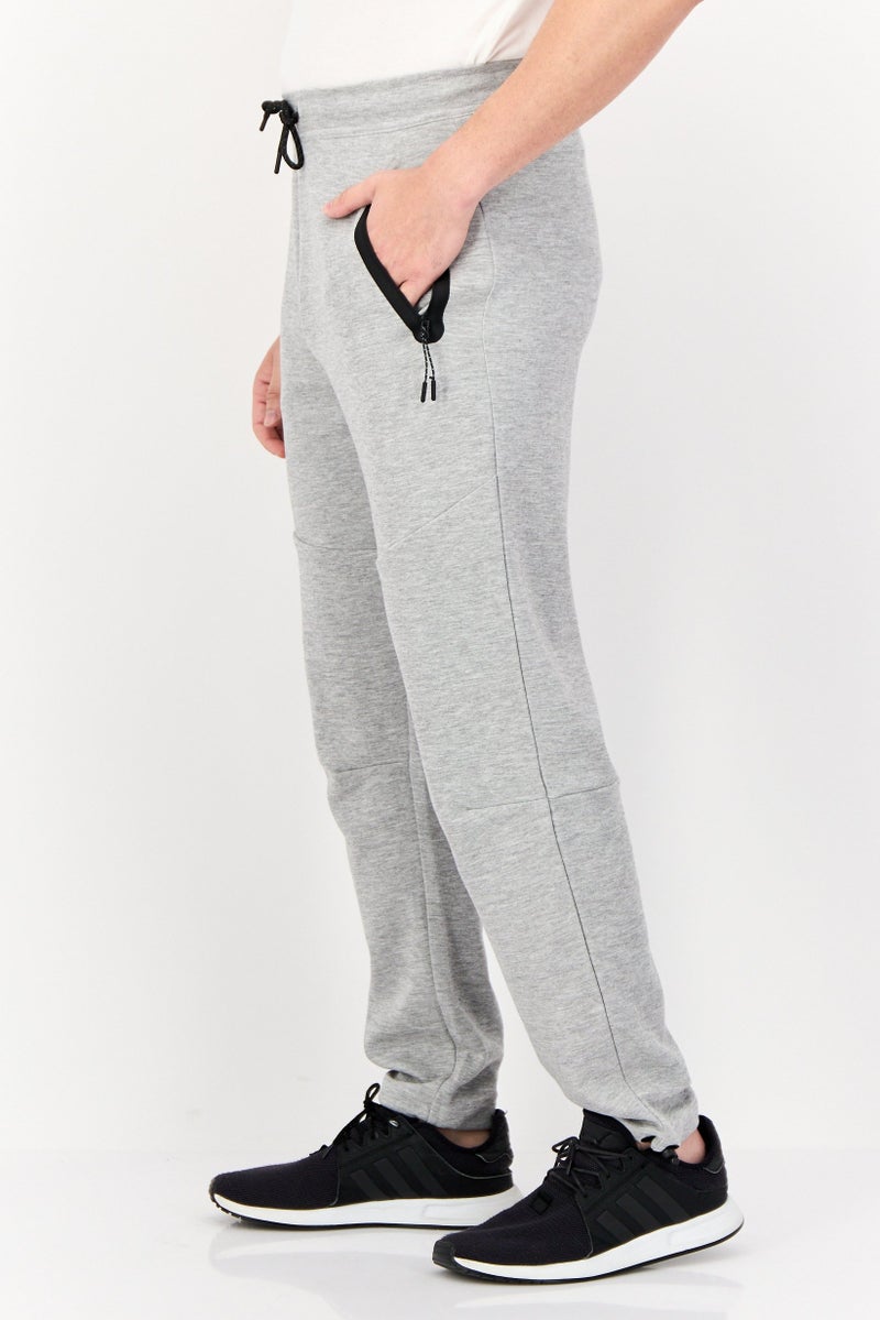 Celio Men Regular Fit Heather Jogger Pants, Light Grey  - Image 2