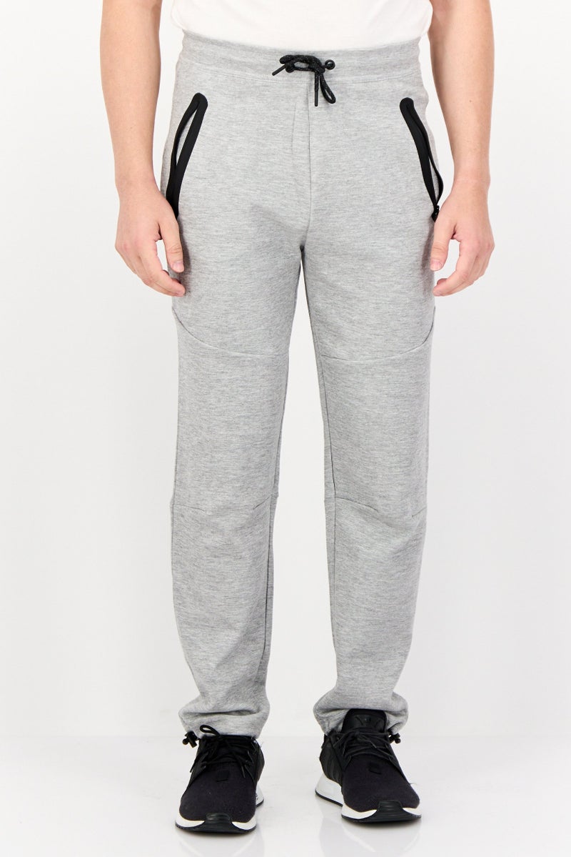 Celio Men Regular Fit Heather Jogger Pants, Light Grey  - Image 1
