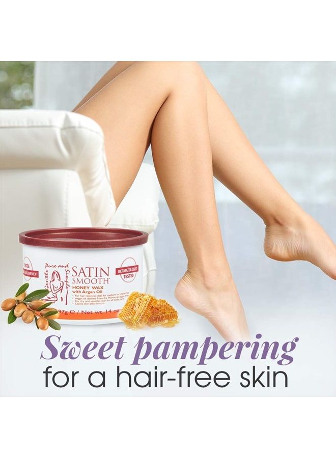Satin Smooth Honey Hair Removal Wax with Argan Oil 14oz. - Image 5