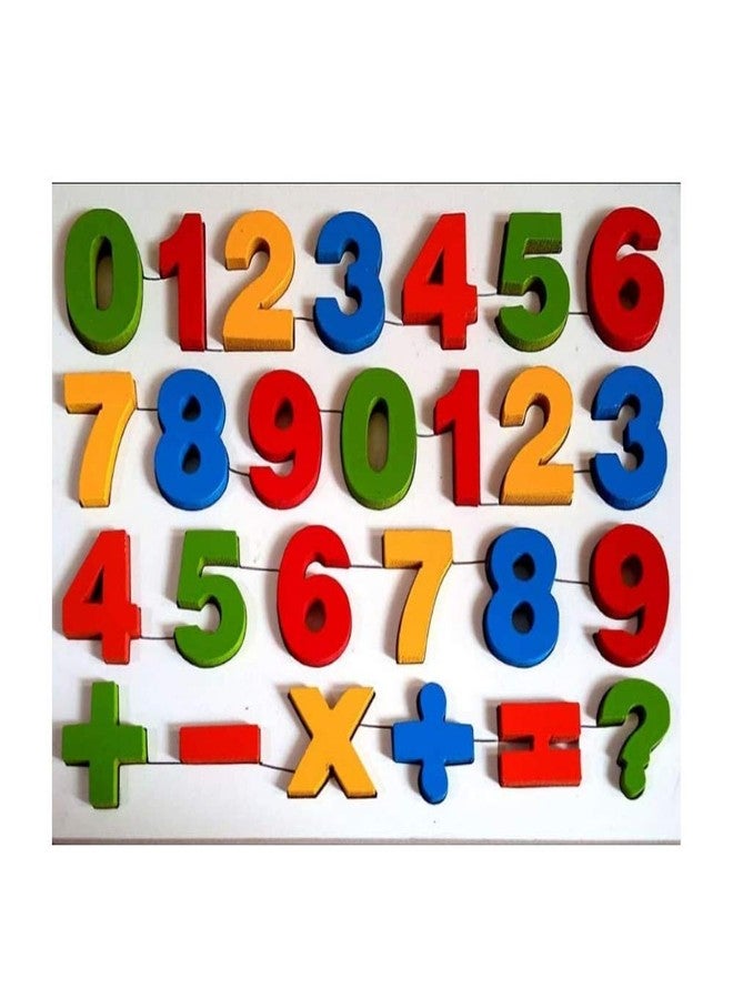 FI - FLICK IN Wooden 3D Number Shape Educational Learning 0-9 Digital Puzzle Board Tray Games Toy for Kids (Multicolor) - Image 1