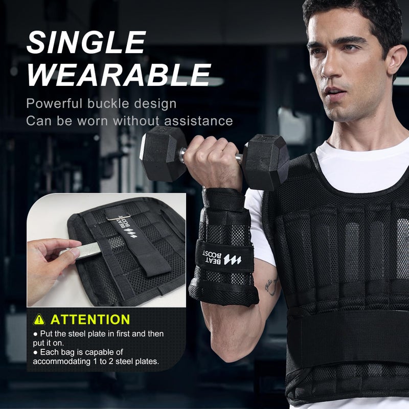 BeatBoost Wrist Weights 10lb Adjustable BeatBoost Arm Weights for Men Walking Pilates Exercise Workout Gym Aerobics - Image 2