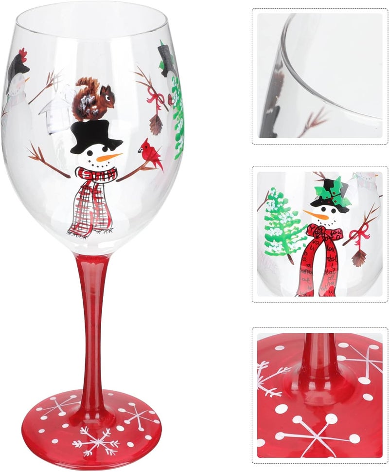 woobles Adorable Creative Xmas Glass Cocktails Home Cute Exquisite Holiday Decorative Gifts Goblet Party Painted Wineglass Bar Wine Festive Goblets Hand Household Personalised Hand- As Shown One 24x9cm - Image 3