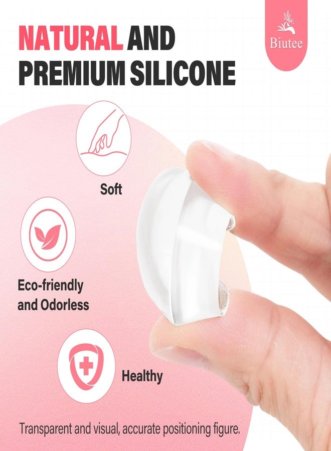 Biutee French Tip Nail Stamp 4PCS Nail Art Stamper Kit with Replacement Nail Stamper Heads Clear Silicone Nails Jelly Stamper with Scrapers Nail Printing Tool for French Manicure Home DIY Art Salon - Image 5