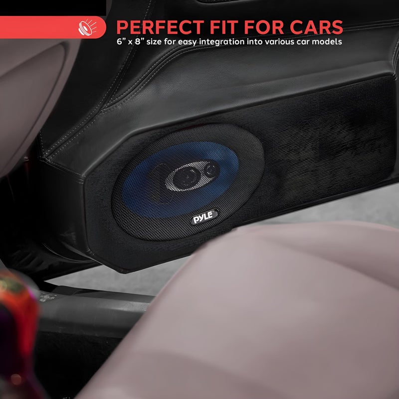 Pyle 5.25â€ Car Sound Speaker (Pair) - Upgraded Blue Poly Injection Cone 3-Way 200 Watt Peak w/Non-fatiguing Butyl Rubber Surround 100-20Khz Frequency Response 4 Ohm & 1" ASV Voice Coil - Image 4