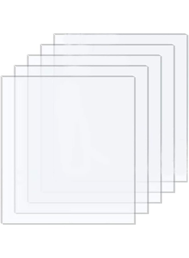 Slasa Pack of 5 Clear Acrylic Sheets 25 x 20 cm – 2mm Thick Acrylic Glass Panels for Photo Frames, Projects, Painting & Exhibitions - Image 1