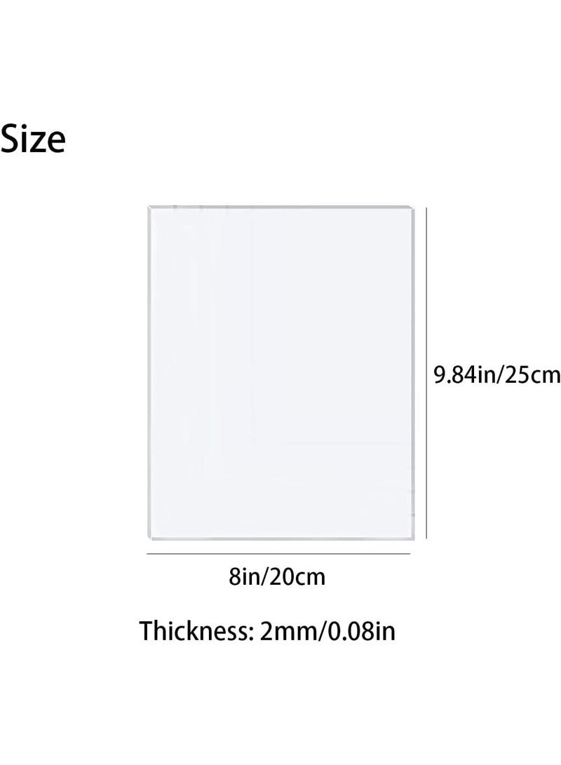 Slasa Pack of 5 Clear Acrylic Sheets 25 x 20 cm – 2mm Thick Acrylic Glass Panels for Photo Frames, Projects, Painting & Exhibitions - Image 2