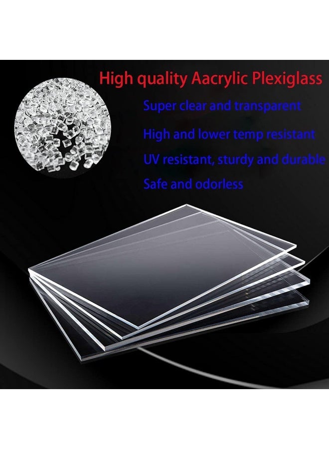 Slasa Pack of 5 Clear Acrylic Sheets 25 x 20 cm – 2mm Thick Acrylic Glass Panels for Photo Frames, Projects, Painting & Exhibitions - Image 3