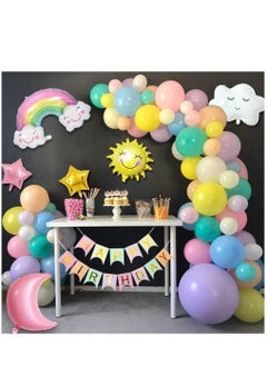 Excefore Happy Birthday Decorations Banner, Sun Moon Clouds Rainbow Sky Star Foil Balloon Birthday Party Supply  - Image 4