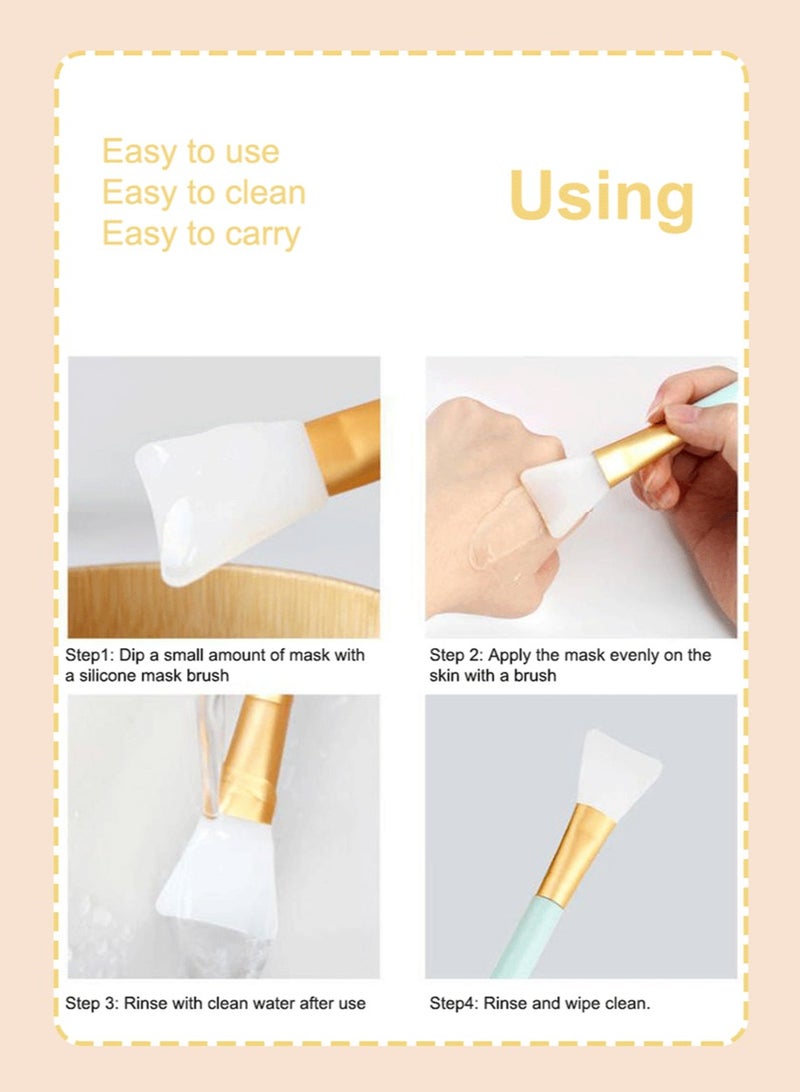 Silicone Face Mask Brush,Mask Beauty Tool,Soft Silicone Facial Mud Mask Applicator Brush Compact,Convenient and Easy to Apply,with Bevelled Brush Head - Image 5