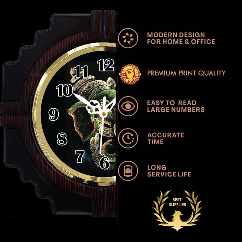 Craftication Wall Clock for Home Decor Decorative Designer Clocks Analog Hanging Wall Clock for Living Room Bedroom Kitchen Office DS9 - Image 3