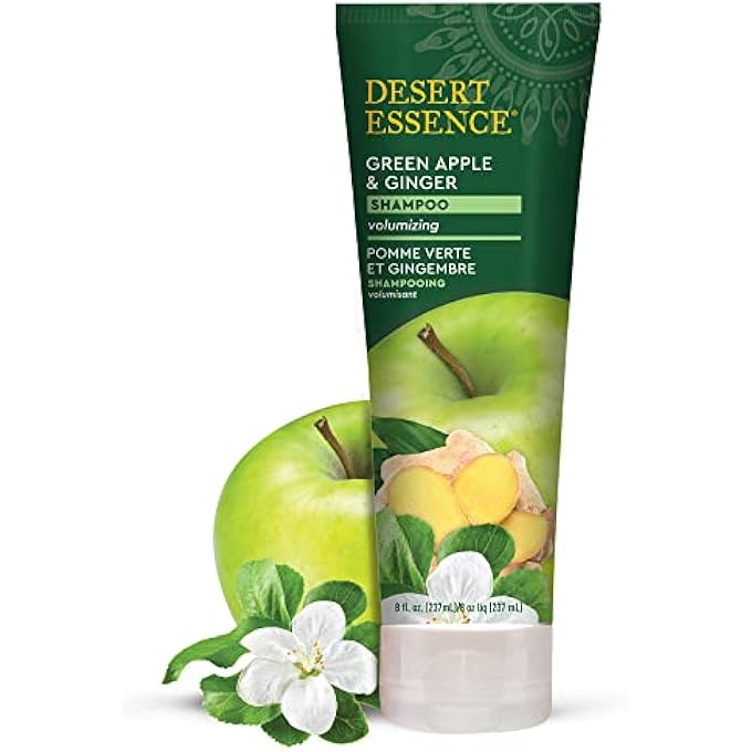 Desert Essence APPLE & GINGER SHAMPOO 8 FL. OZ. - PACK OF 2 - GLUTEN FREE - VEGAN - CRUELTY FREE - VOLUMIZING - FULLER HAIR - REVITALIZES SCALP - CLEANSING - Image 3