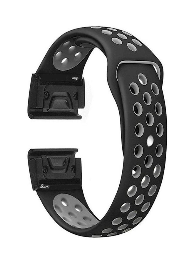 NIBEMINENT Garmin Fenix 5X Premium Silicone Soft Smart Watch Band Strap Black - Image 1