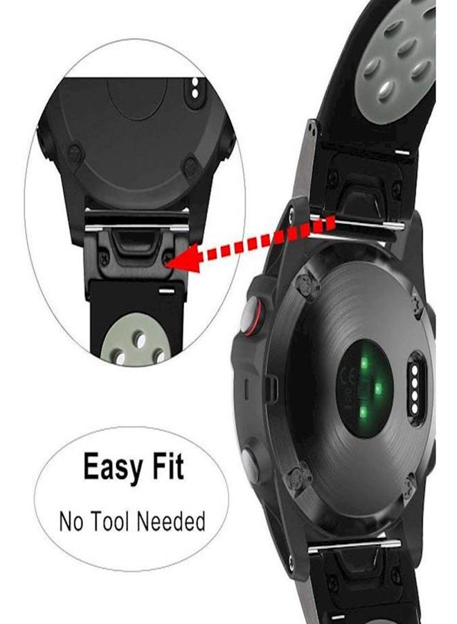 NIBEMINENT Garmin Fenix 5X Premium Silicone Soft Smart Watch Band Strap Black - Image 3