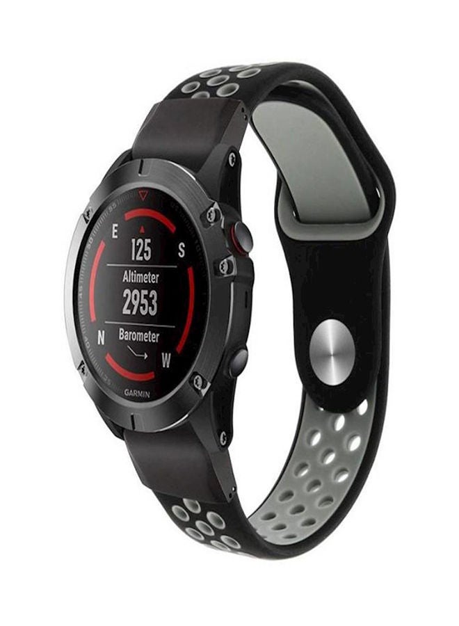 NIBEMINENT Garmin Fenix 5X Premium Silicone Soft Smart Watch Band Strap Black - Image 2