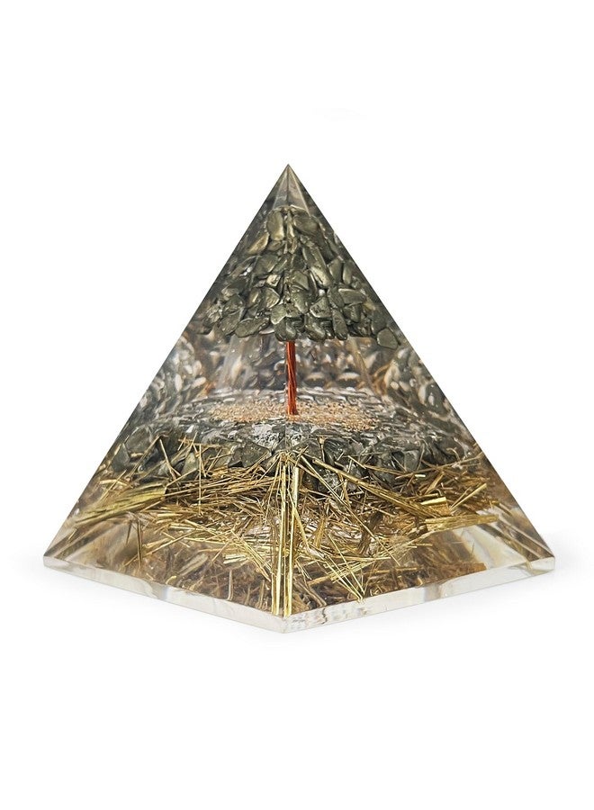 SOLAVA Original Pyrite Crystal Pyramid - Pyrite Tree Vastu Pyramid for Money Good Luck Prosperity Positivity Fame Vastu Reiki Healing Wealth and Abundance - 3.5 Inch - Image 1