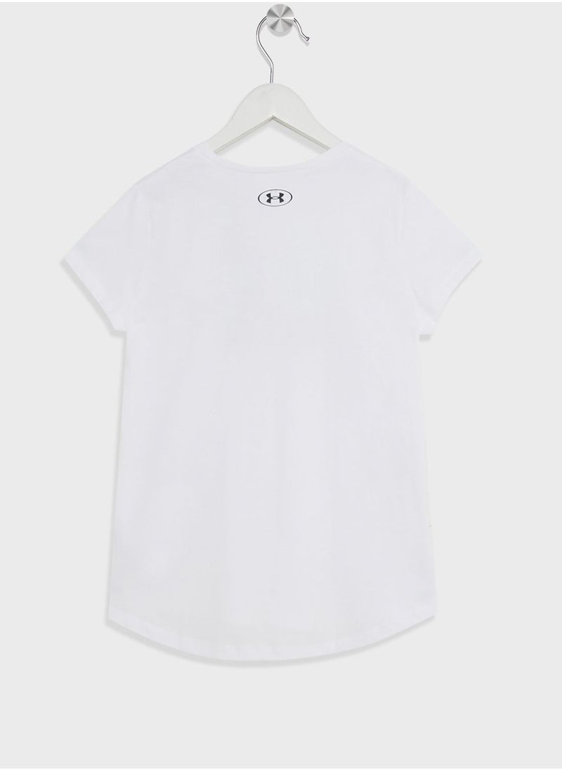 UNDER ARMOUR - Girls' Colorblock Bl Short Sleeve T-Shirt - Image 1