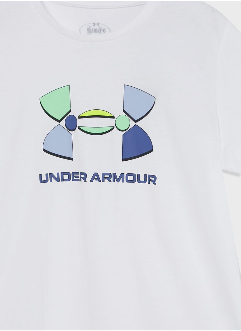 UNDER ARMOUR - Girls' Colorblock Bl Short Sleeve T-Shirt - Image 1
