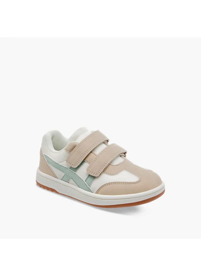 JUNIORS Boys Panelled Sneakers with Hook and Loop Closure