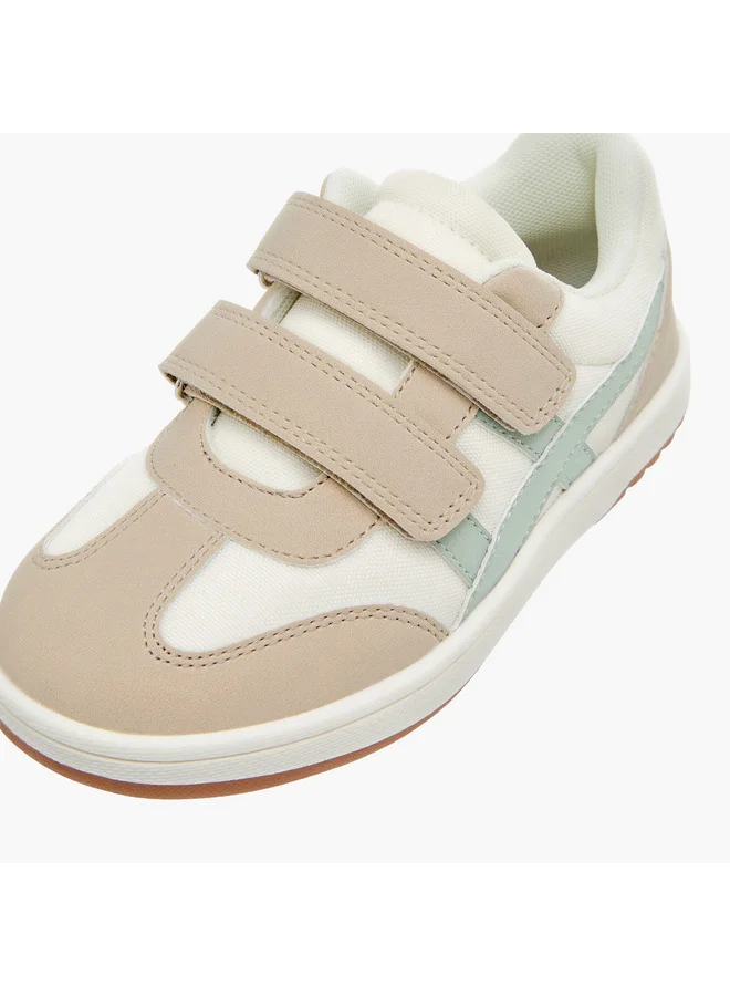 JUNIORS Boys Panelled Sneakers with Hook and Loop Closure