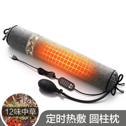 Cervical Pillow Repair Help Sleep Sleep Special Round Buckwheat Cassia Seed Mugwort Neck Protection Chinese Herbal Medicine Factory Advanced Ash (Hot Compress Inflatable) Cylindrical 12-flavor Medium Grass 