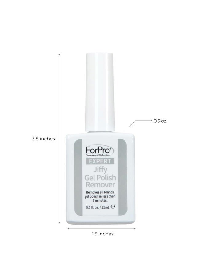 ForPro Professional Collection مزيل طلاء الجل الخبير جيفي، يزيل جميع ماركات طلاء الجل في أقل من 5 دقائق، إزالة جل سريعة وسهلة، لا حاجة للتغليف بورق الألمنيوم أو النقع، 0.5 أونصة سائلة. - Image 3