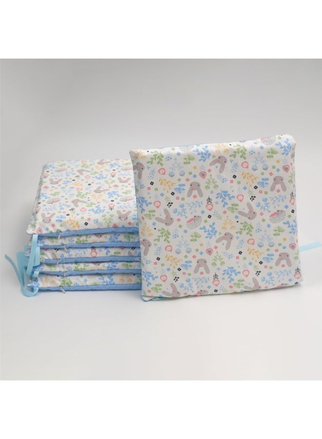 6Pcs Soft Cotton Rectangle Surround Pads for Boys Girls, Toddler Bedding Set, Soft Breathable Anti-Collision Fence Pads for Crib, Printed Crash Barrier for Kids Home Decor Gifts (Blue) - Image 5
