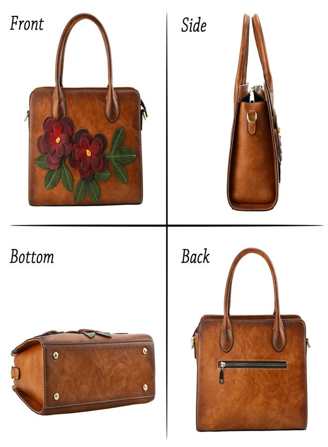 LETEULO Handbags for Women Leather Shoulder Bag Top Handle Satchel Ladies Crossbody Purse (Brown) - Image 4
