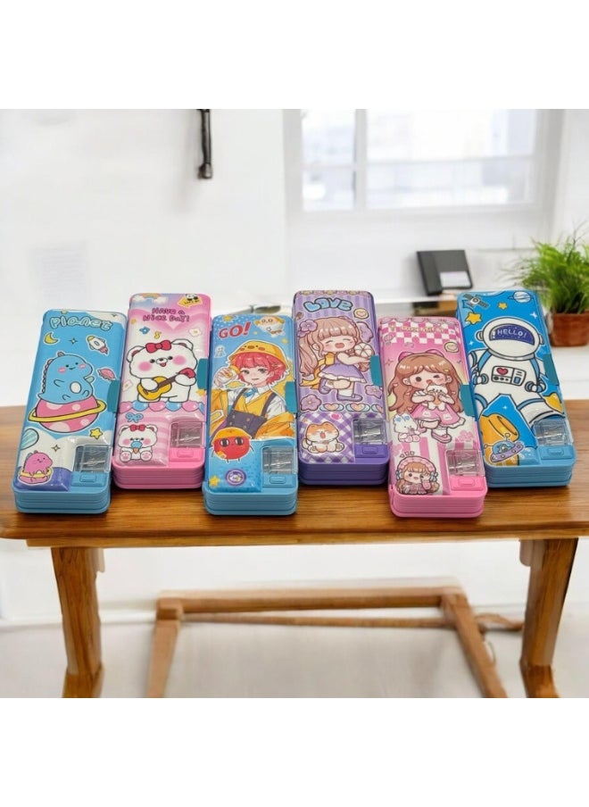 ® Kids School Pencil Case Cute Cartoon Shape with Built-in Sharpener – Girls & Boys Designs – Versatile for Holding Pens and Colors – High Quality Materials – Ideal for School and Trips