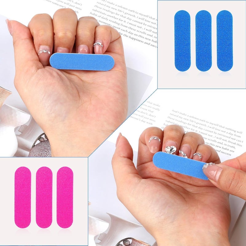 Aternal 50 Packs Mini Nail Files Disposable Double Sided Nail Buffer Travel Size Emery Boards for Natural Nails, Nail Files and Buffers for Home and Professional Manicure Tools (Pink and Blue) - Image 5