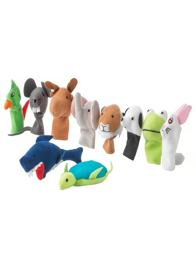 stoRk TITTA DJUR Finger Puppet, Mixed Colours, 100% Polyester, 10 Pack, for Ages 3 Years and Above - Image 1