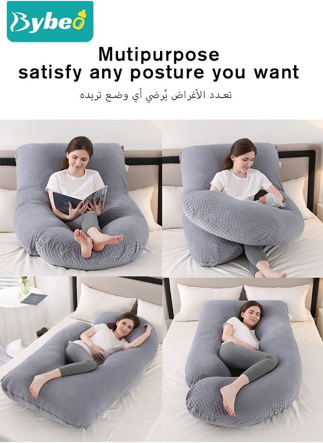 Bybeo - U Shaped Full Body Pregnancy Pillow For Maternity Women With Removable Jersey Cotton Cover - Image 1