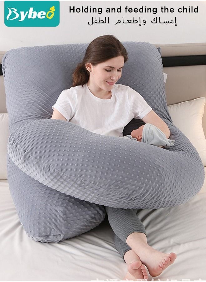 Bybeo - U Shaped Full Body Pregnancy Pillow For Maternity Women With Removable Jersey Cotton Cover - Image 1