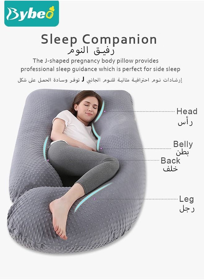 Bybeo - U Shaped Full Body Pregnancy Pillow For Maternity Women With Removable Jersey Cotton Cover - Image 1