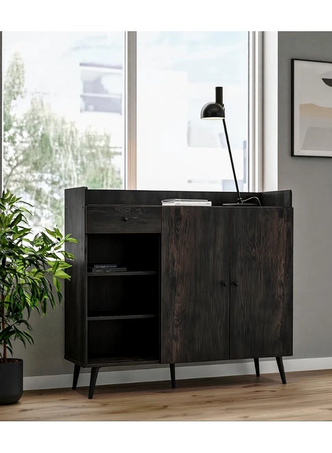 ليفينج طاولة بوفيه مع رفوف وأدراج تخزين 115x30x100 سم - Image 3