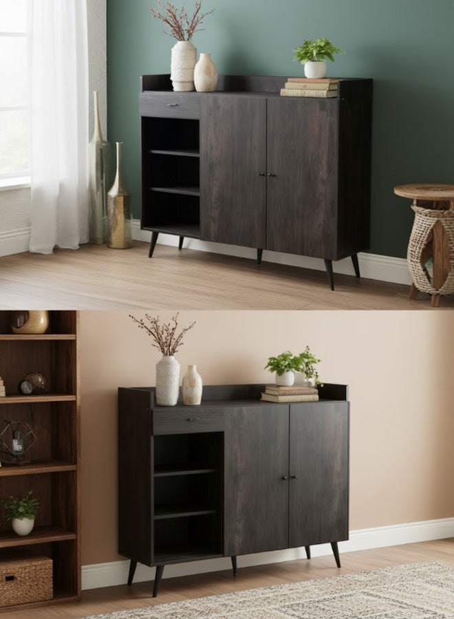 ليفينج طاولة بوفيه مع رفوف وأدراج تخزين 115x30x100 سم - Image 5