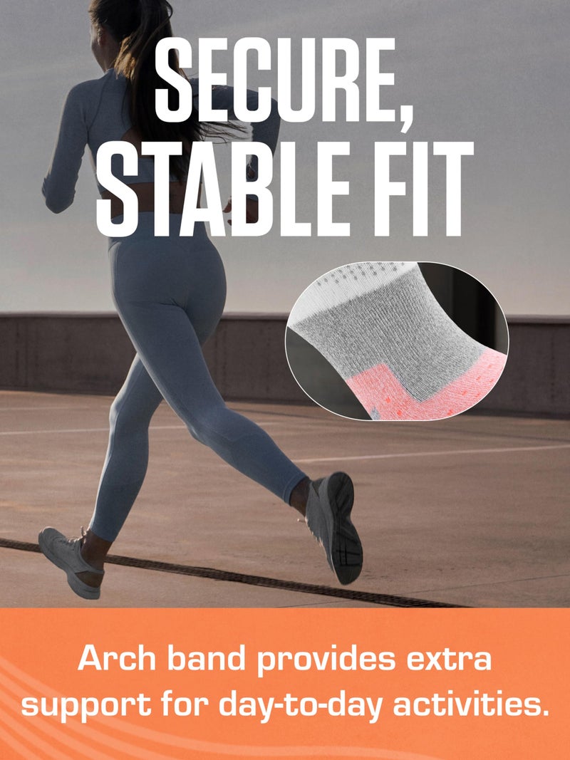 SOF SOLE Women's Performance No-Show Socks (Multi-pack) - Ultra-Soft Rayon - Arch Band Support, Cushioned Heel, Toe & Tab - Breathable, Keeps Feet Dry & Fresh - Flexible Fit for All-Day Wear - Image 4