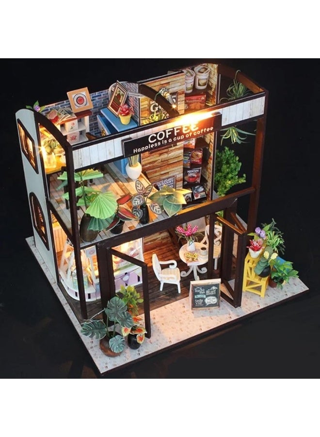 Flever Dollhouse Miniature DIY House Kit Creative Room with Furniture for Romantic Valentine's Gift(Time of Coffee) - Image 2