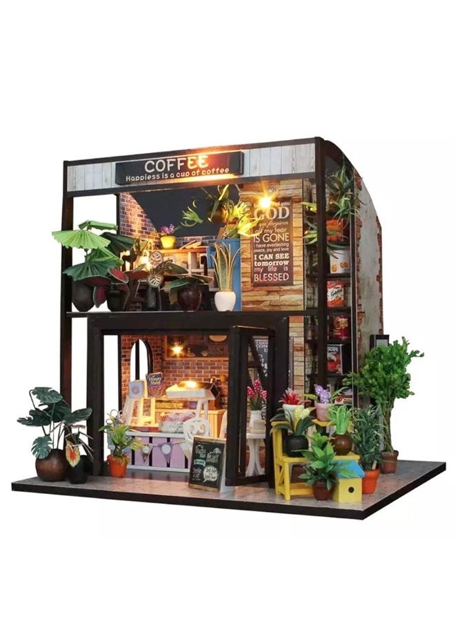 Flever Dollhouse Miniature DIY House Kit Creative Room with Furniture for Romantic Valentine's Gift(Time of Coffee) - Image 4