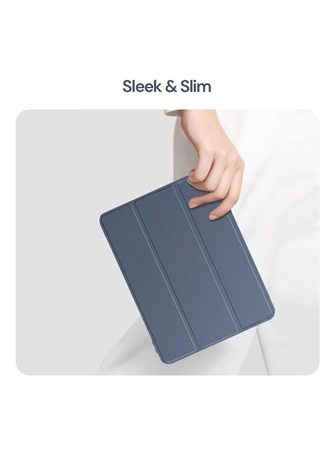O Ozone غطاء حماية رفيع لجهاز iPad 10th Generation 10.9inch 2022، غطاء خلفي غير لامع، حامل ذكي، حافظة لوحية، إيقاظ/سكون تلقائي - أزرق داكن - Image 4