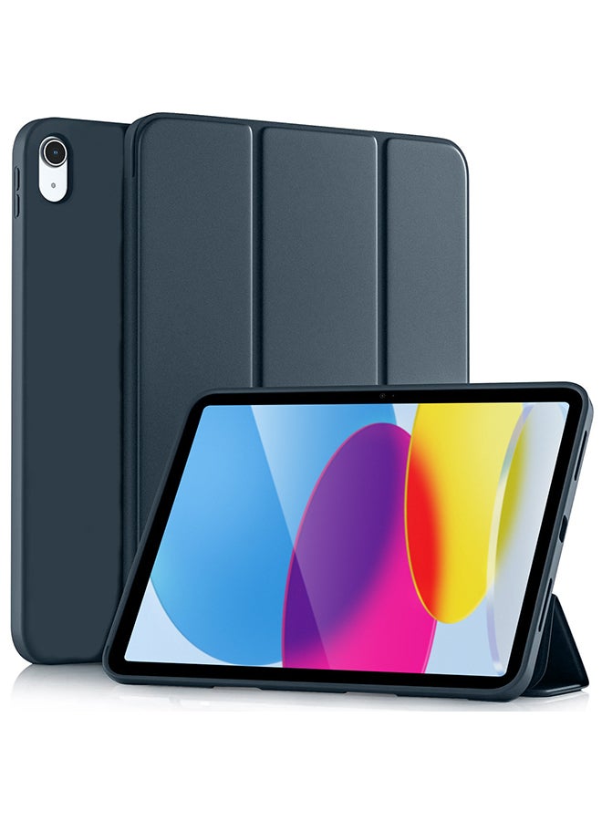 O Ozone iPad 10th Generation 10.9inch 2022 Case Cover Slim Protective Cover PC Frosted Back Shell Smart Stand Tablet Case Auto Wake/Sleep- Navy Blue  - Image 1