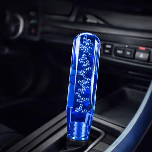 YOURKARTS.COM Gear Shift Knob Crystal Bubble Styling – 10CM Sporty Handle Shifter Stick for Manual/Automatic Cars (Blue) | Compact Mod Look | car Accessories 2025 - Image 1
