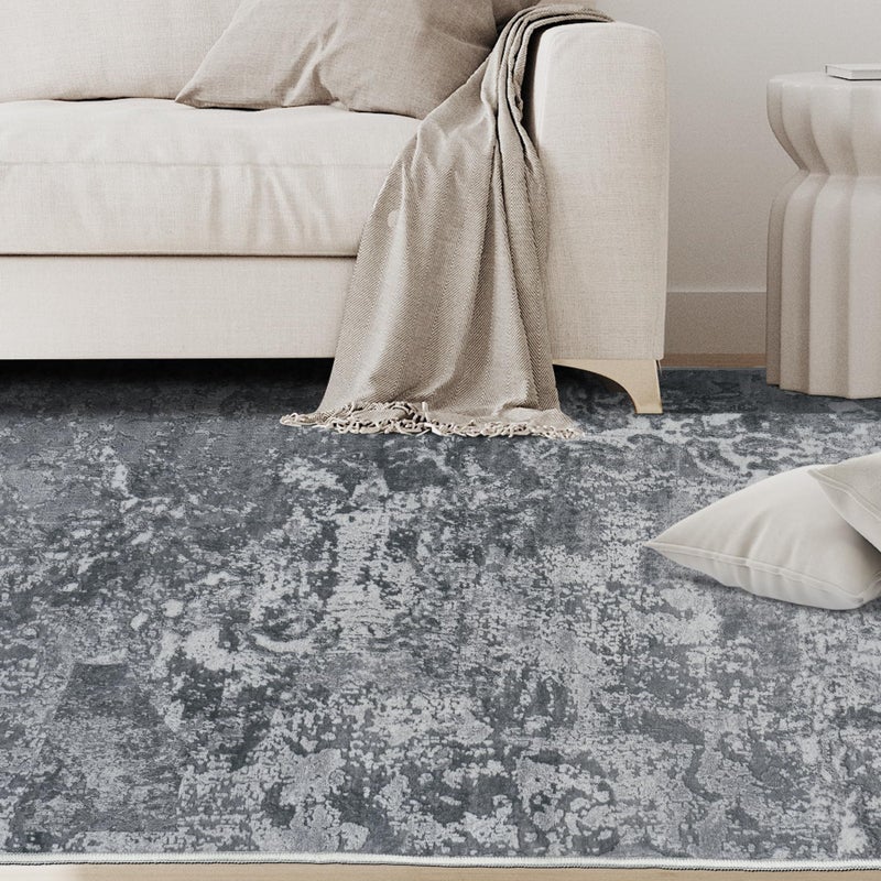 Aelenmu 8x10 Area Rugs for Living Room Rug Washable: Abstract Large Rug for Dining Room Bedroom Carpet Non Slip 8 by 10 Indoor Modern Nursery Home Office Black - Image 3