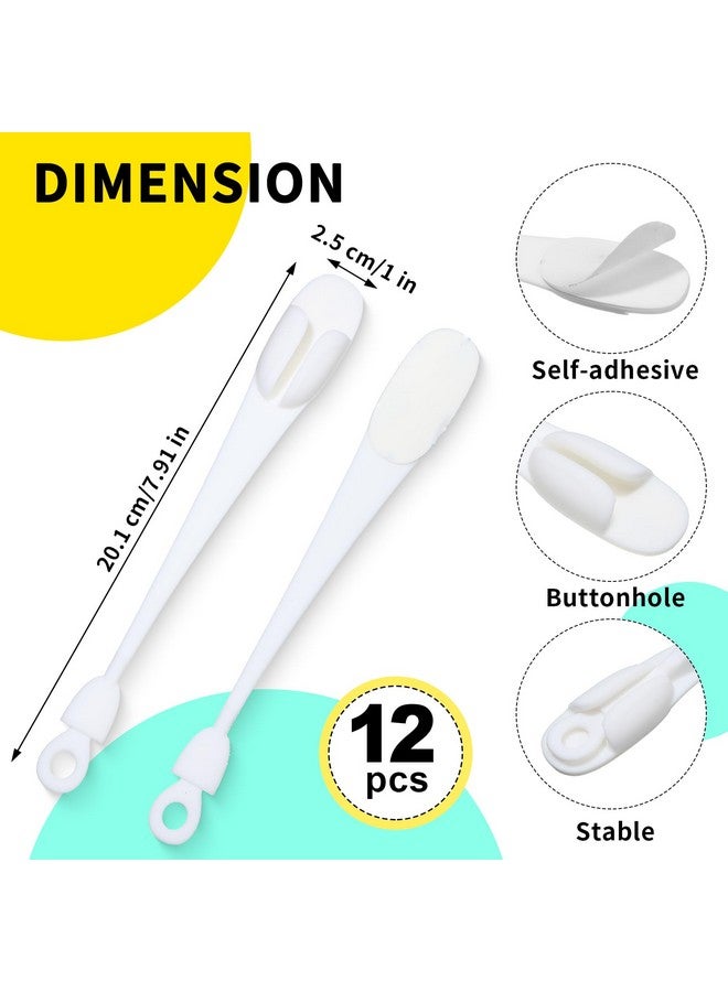 Fiada 12 Pcs Cord Bundlers Cord Organizer for Appliances, Self Adhesive Kitchen Sticky Silicone Holder Organizer for Air Fryer, Toaster, Home Decorations Accessories(White) - Image 1