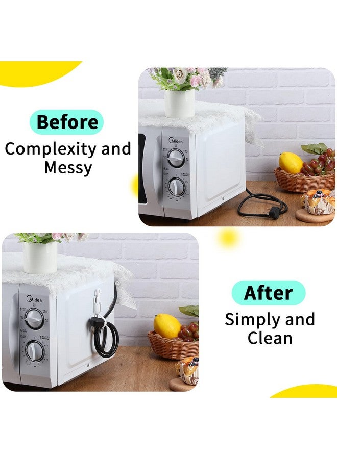 Fiada 12 Pcs Cord Bundlers Cord Organizer for Appliances, Self Adhesive Kitchen Sticky Silicone Holder Organizer for Air Fryer, Toaster, Home Decorations Accessories(White) - Image 3